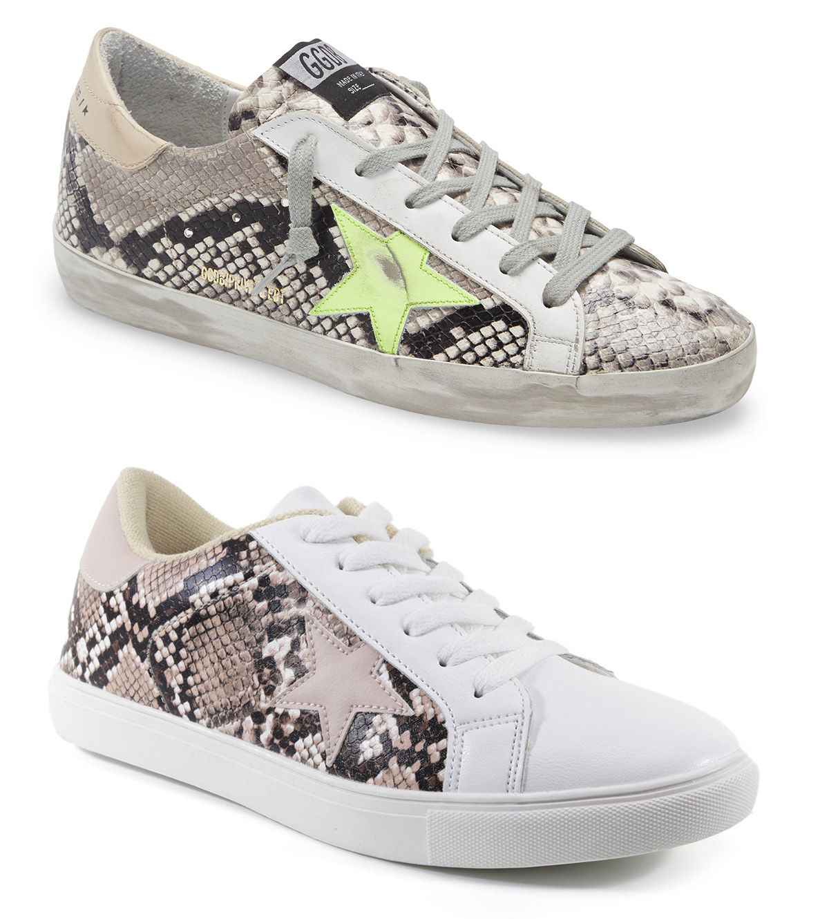 snakeskin golden goose sneakers