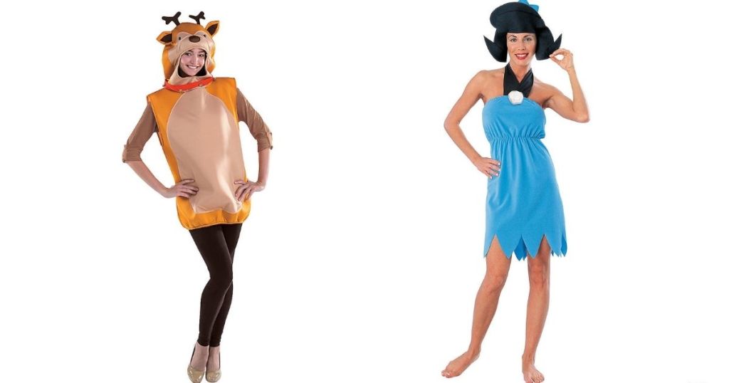 deer and Flinstones costumes