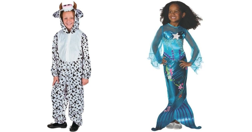 cow and mermaid kids costumes