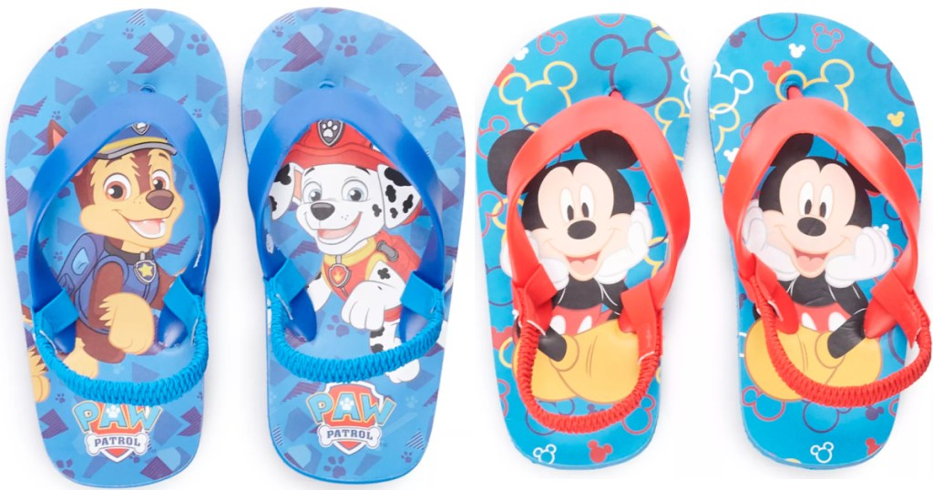 paw patrol and mickey mouse kids sandals