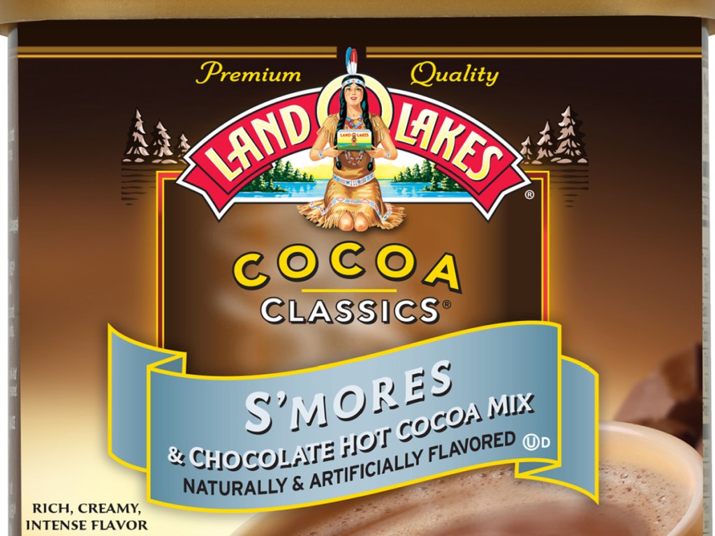 cocoa container label with S'mores flavor written on it