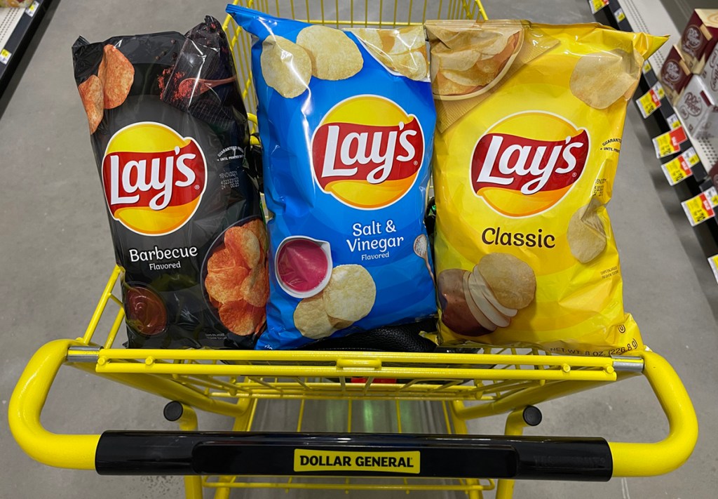lays chips in dollar general shopping cart