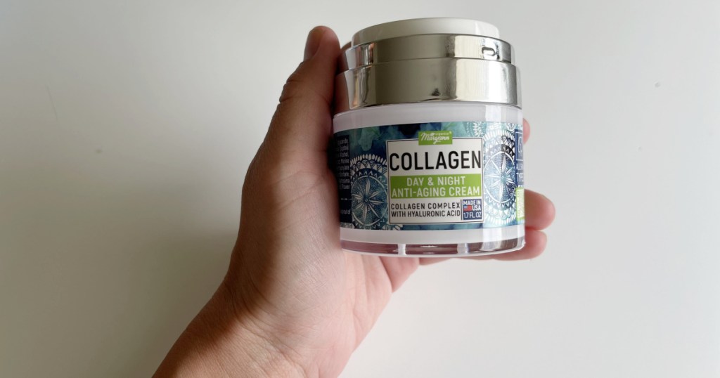 maryann collagen cream in hand