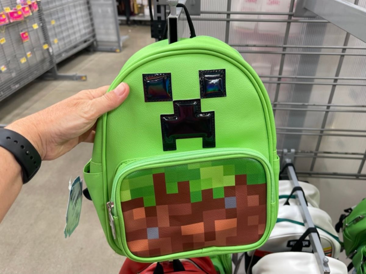 kids pixelated minecraft backpack