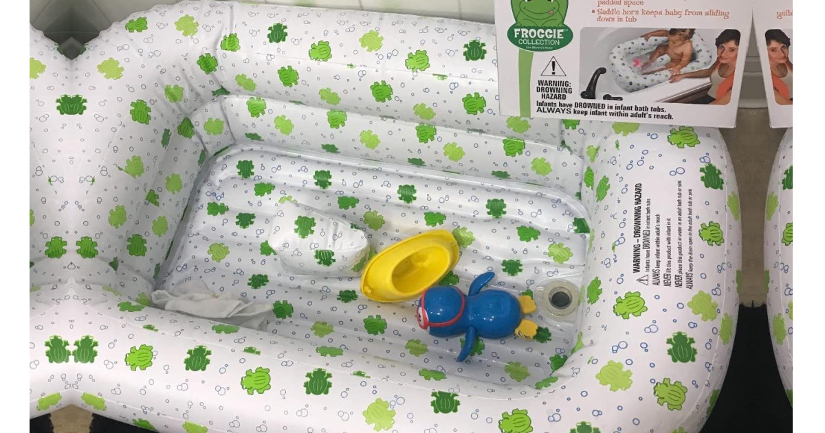 inflatable baby tub with frogs