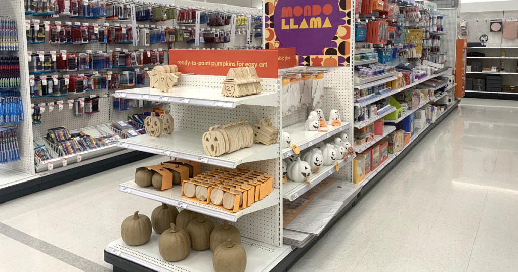 mondo llama halloween crafts on shelves at Target