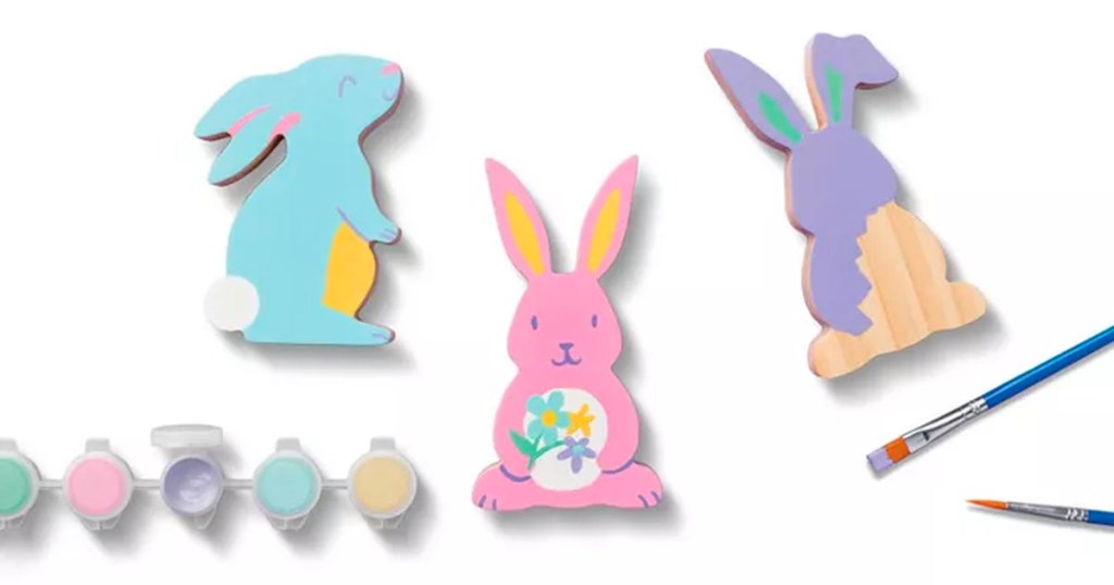 easter bunny paint kit supplies stock image