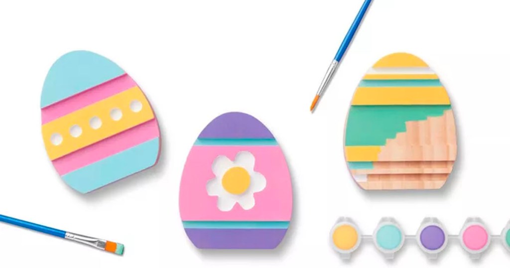 easter egg paint kit supplies stock image