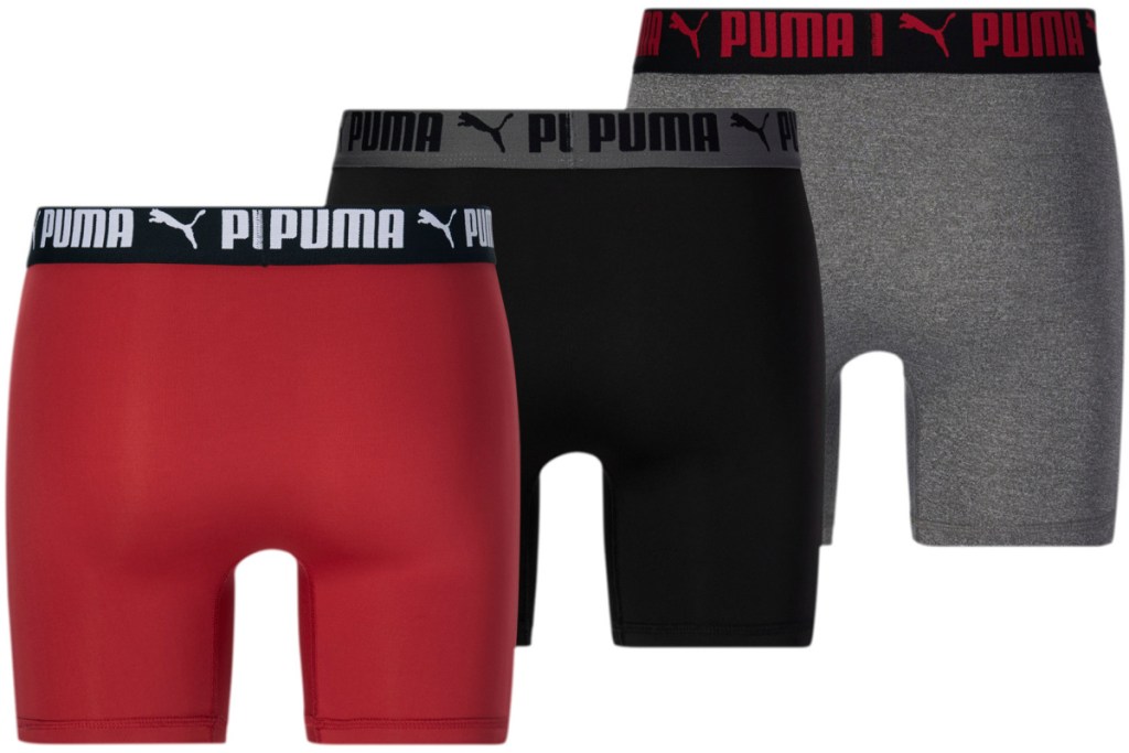 puma 3-pack boxers in red and black