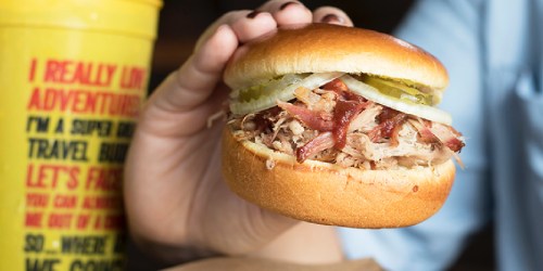 FREE Dickey’s Barbecue Pit Chicken or Sausage Sandwich with Big Yellow Cup Purchase!
