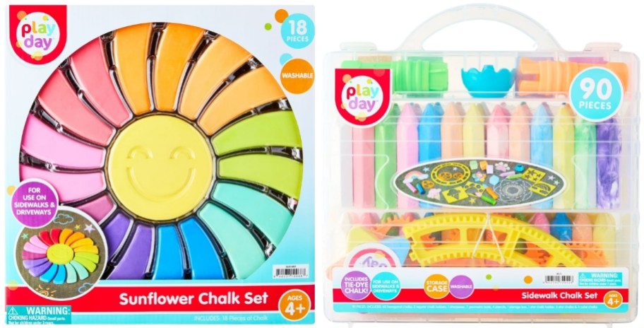 two sidewalk chalk sets