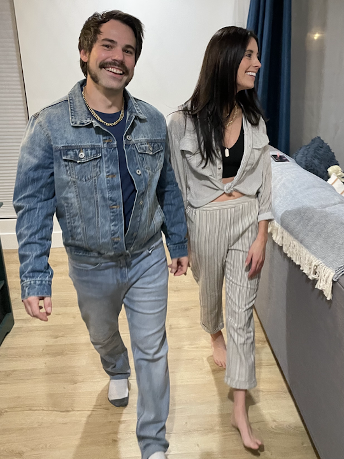 man and woman dressed as sonny and cher for easy diy adult costumes