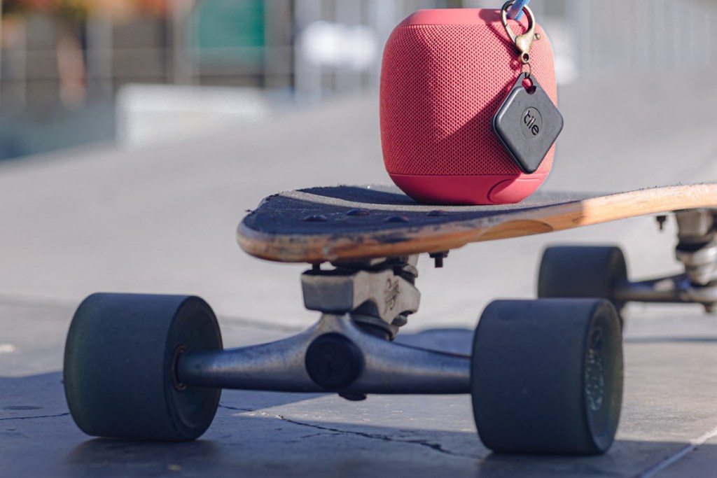 tile sport on speaker on skateboard