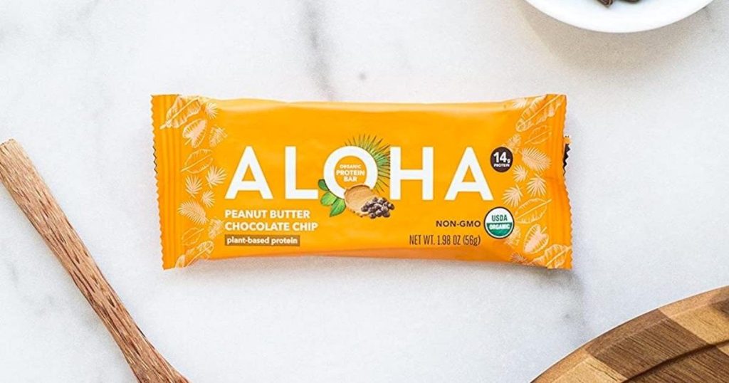 aloha peanut butter chocolate chip protein bar