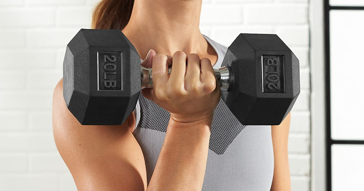 30 Off Amazon Basics Rubber Encased Hex Dumbbells + Free Shipping