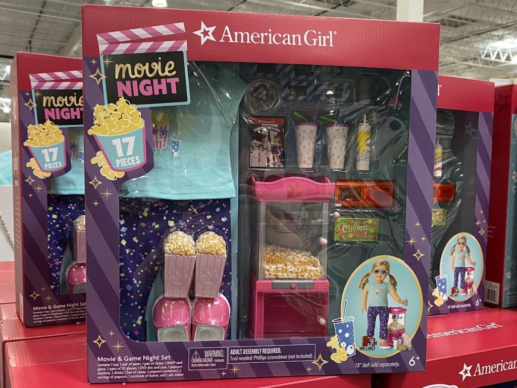 american girl movie and game night accessories set