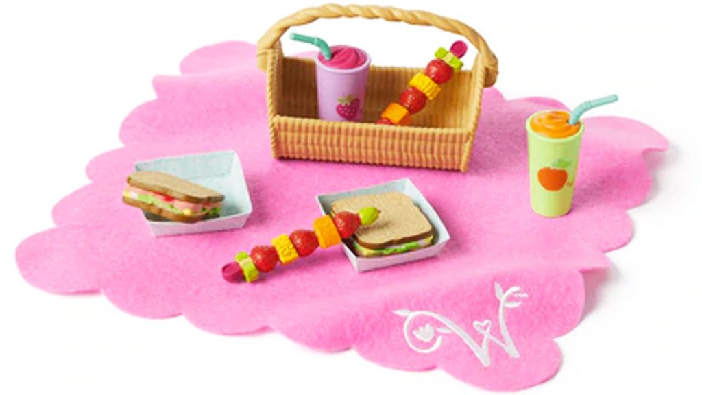 pink american girl picnic set