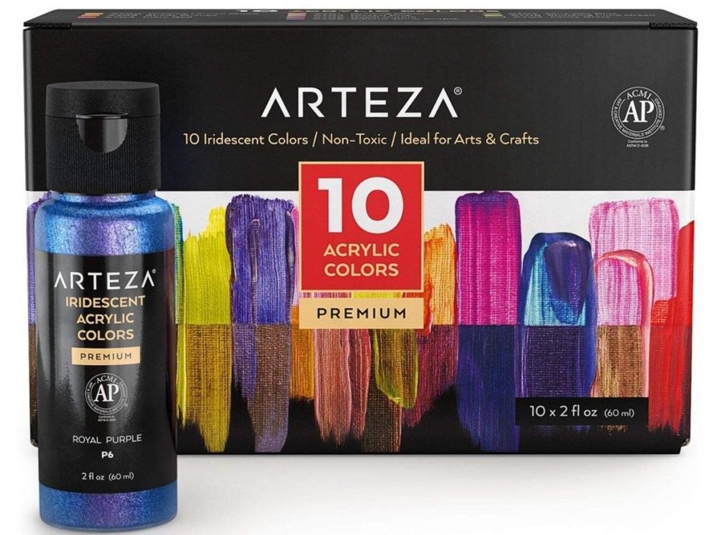 Arteza Iridescent Acrylic Paint 10-Pack