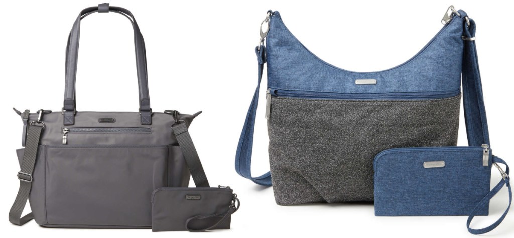 gray baggalini and bluejean and gray tote