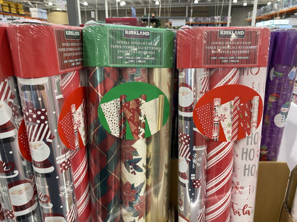 wrapping paper display in store