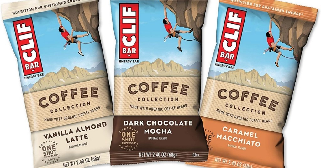 clif bars coffee collection 15 count variety pack with one shot of espresso