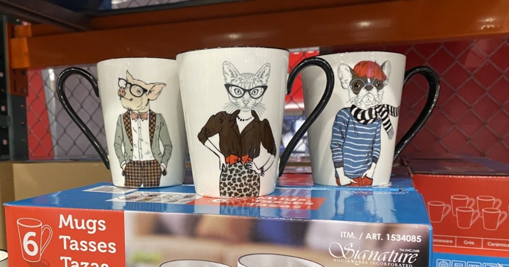 costco signature animal mugs in store
