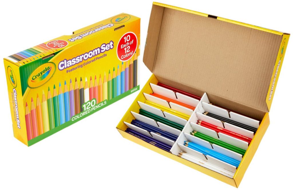 large box of colored pencils