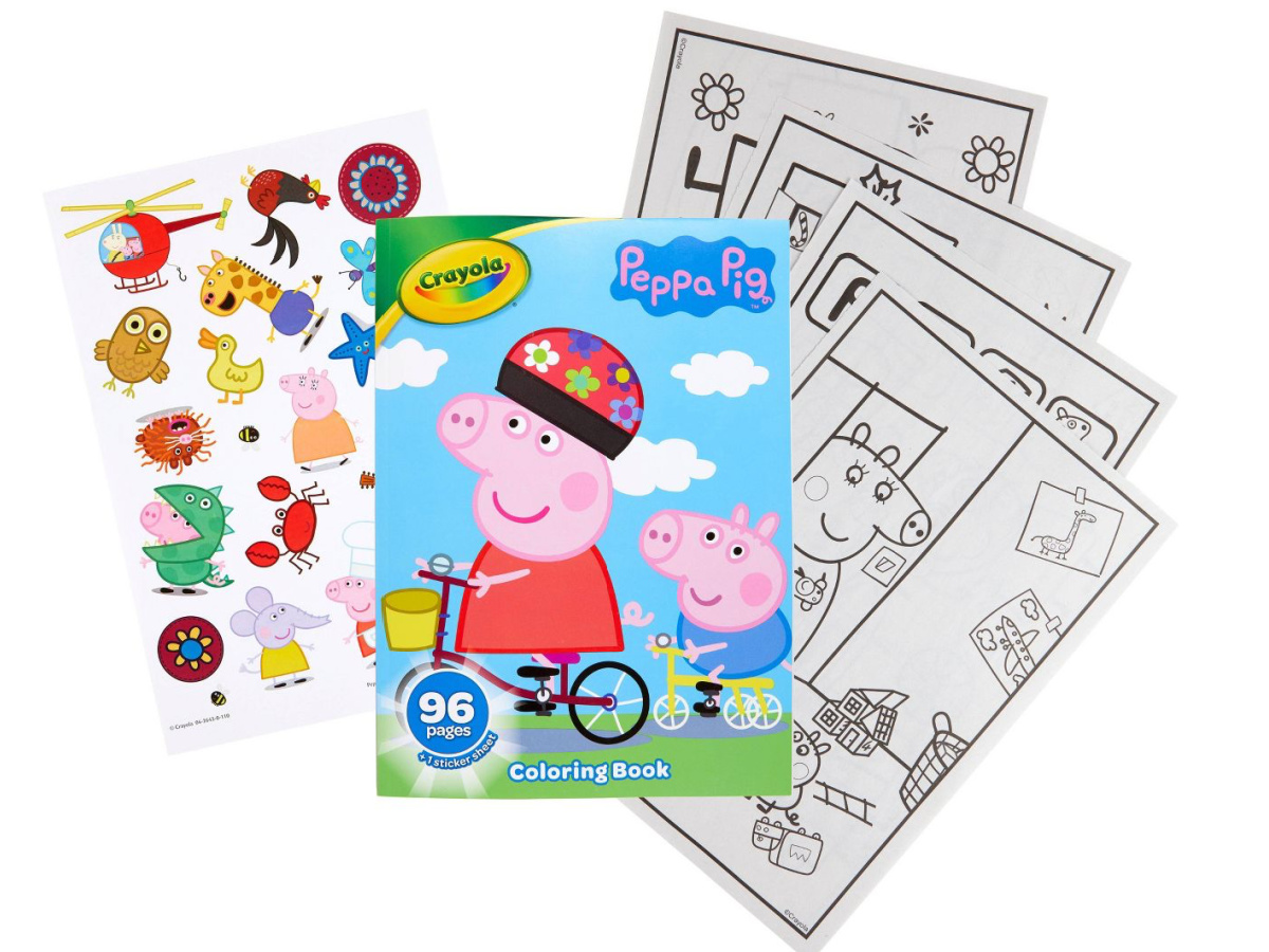 Crayola 96-Page Peppa Pig Coloring Book w/ Stickers