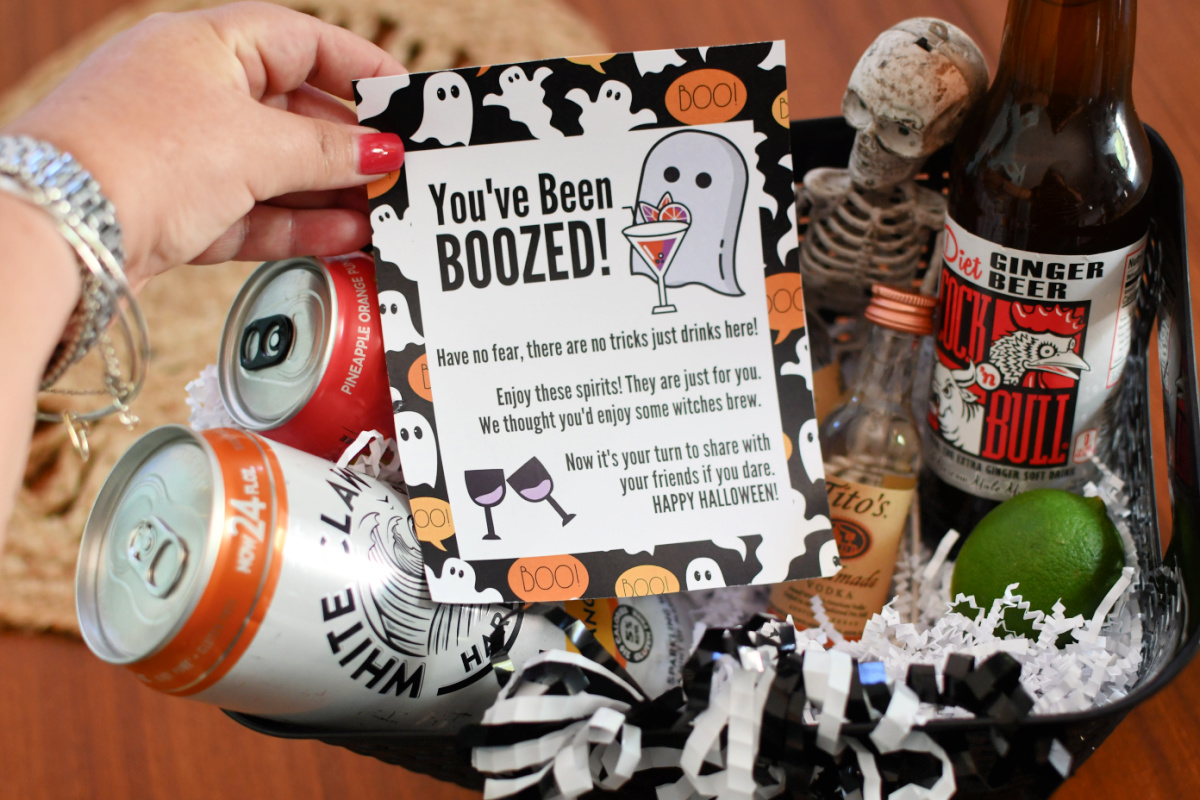 halloween you've been boozed free printable card 