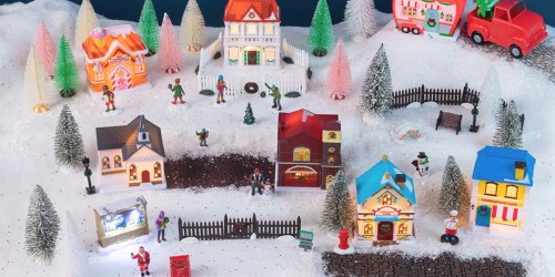 The Dollar Tree 2022 Christmas Village 62-Piece Set is Only $32.50 Online w/ Free Store Pickup