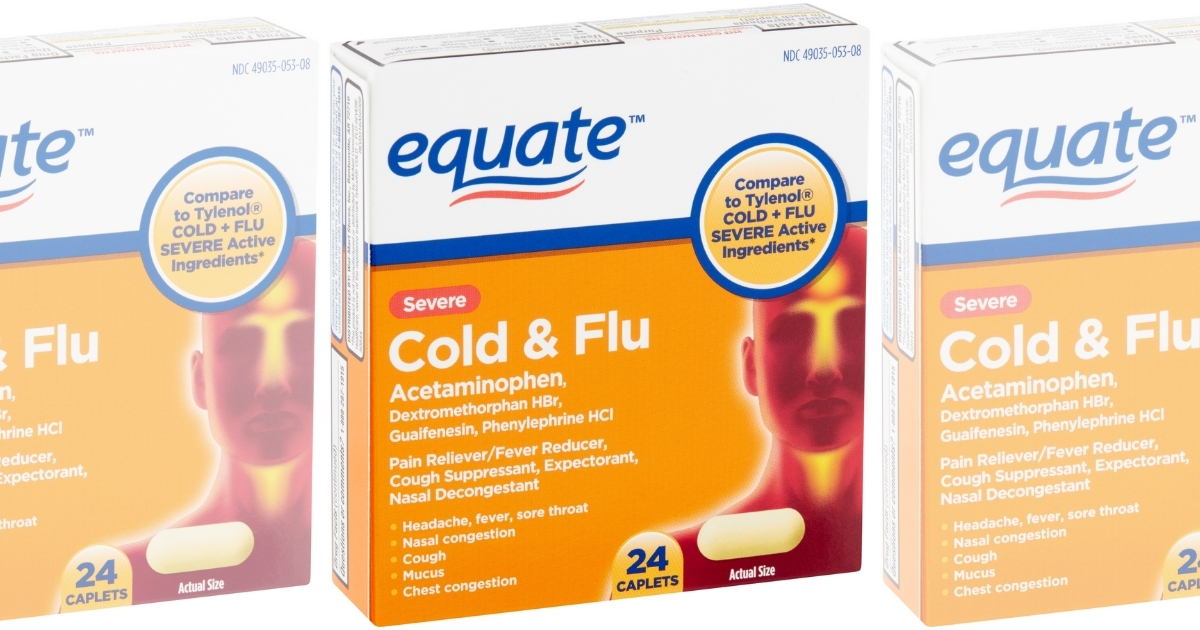 Equate Severe Cold & Flu Caplets 24-Count Only $1.27 on Walmart.com