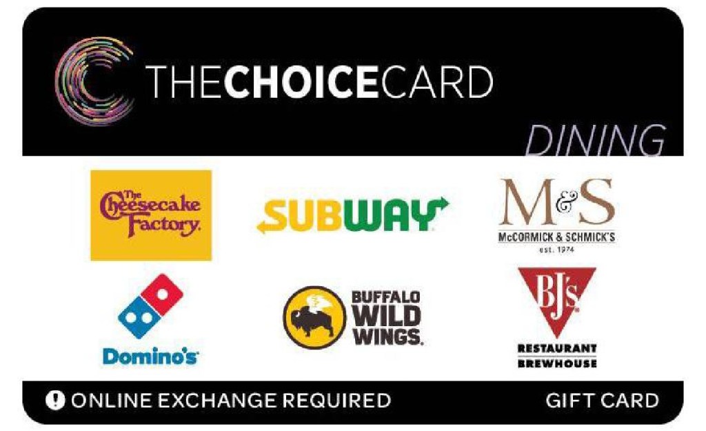 The Choice Card Dining eGift Card
