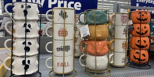 Halloween & Fall Stacking Mug Sets Just $9.98 at Walmart | Includes 4 Mugs & Storage Rack