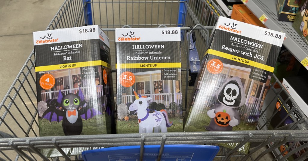 Halloween Inflatables in Walmart cart
