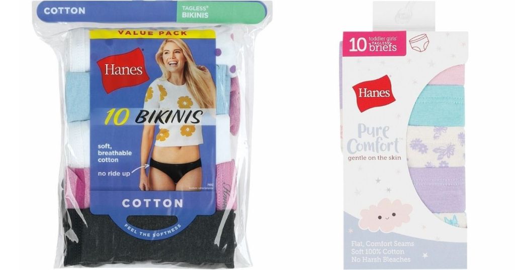two packs of Hanes Underwear