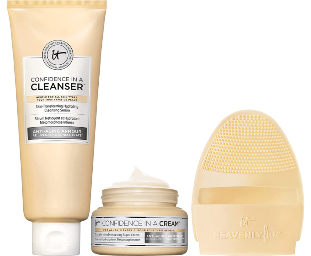 IT Cosmetics Skincare Set with Cleanser, Cream and brush
