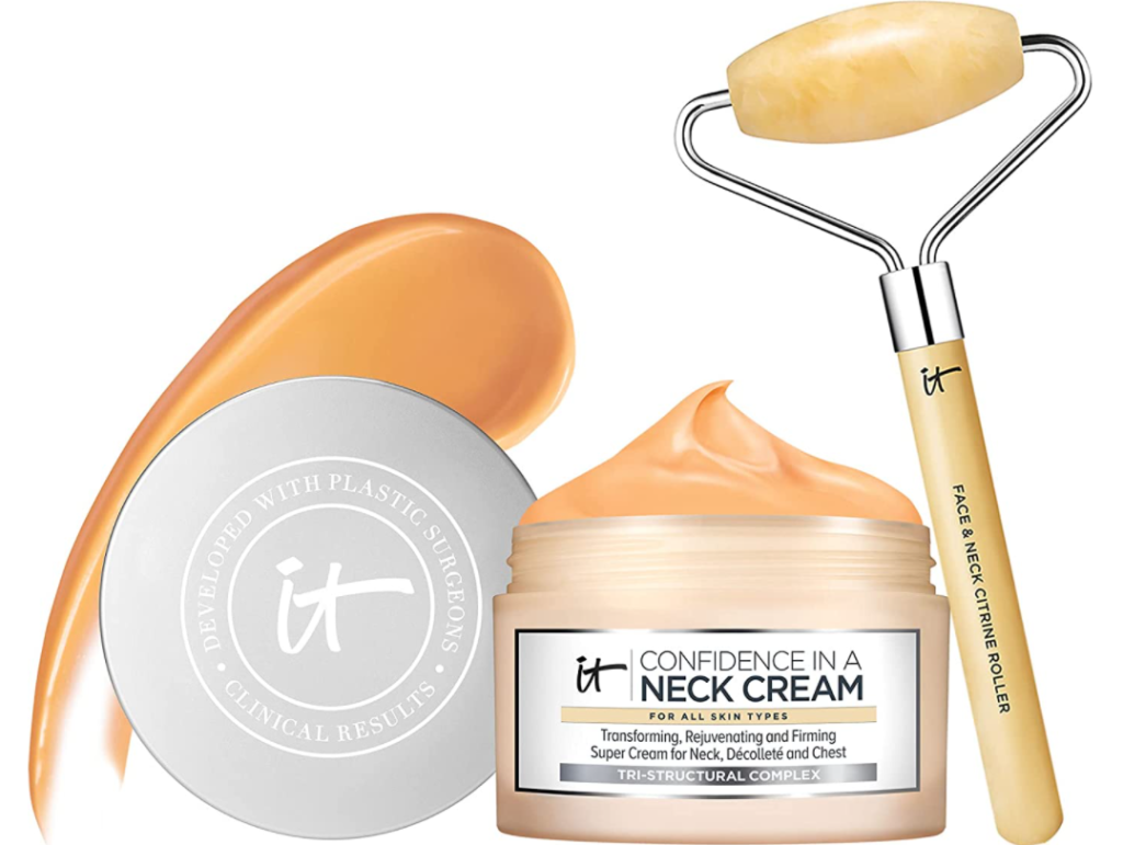 It Cosmetics Skincare Set w Neck Cream and roller