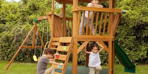 KidKraft Wooden Play Set Only $1,124.94 Shipped | Huge Lookout Tower, Swings & More