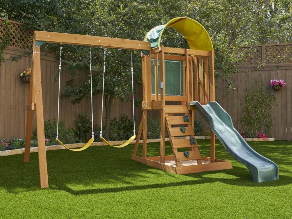 KidKraft Wooden Outdoor Swing Set