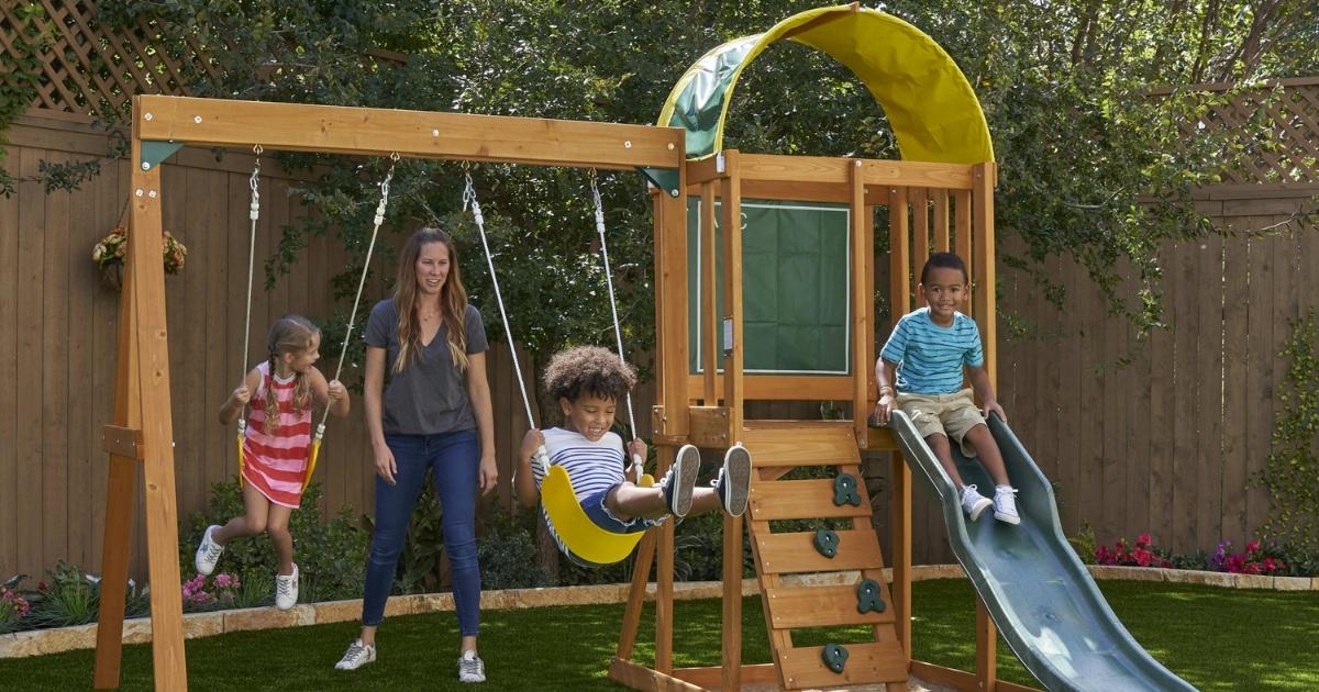 KidKraft Wooden Outdoor Swing Set