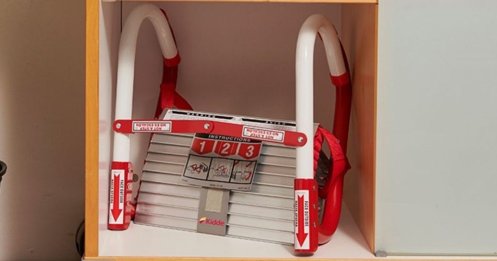 Kidde Fire Escape Ladder on a shelf