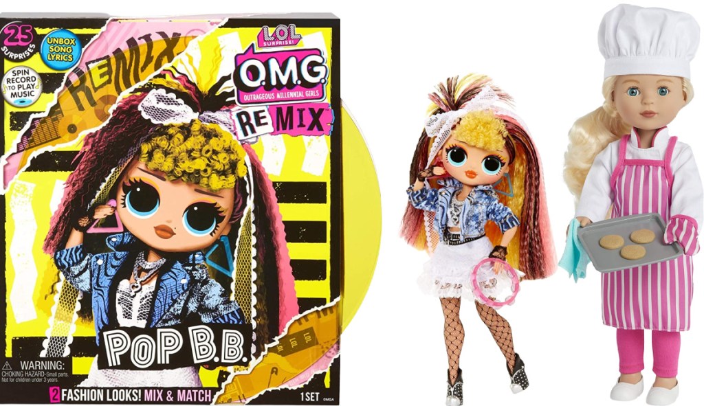 LOL Surprise OMG Remix Pop B.B. Fashion Doll, Plays Music, with Extra Outfit and 25 Surprises and You & Me 15-inch Chef Doll