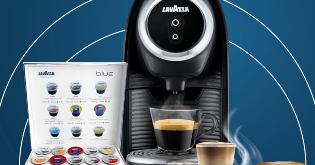 lavazza blue mini single serve espresso machine with capsules