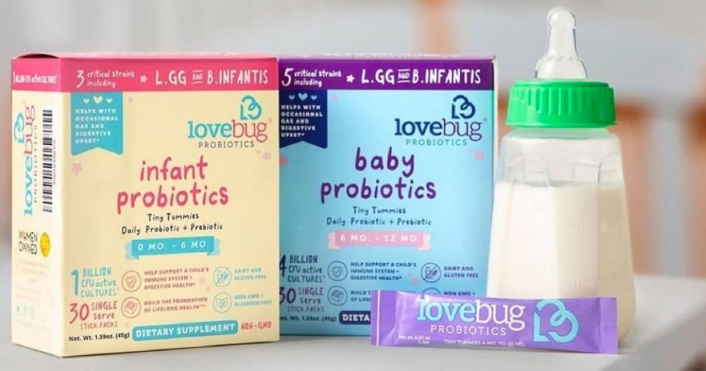 boxes of lovebug baby & infant probiotics