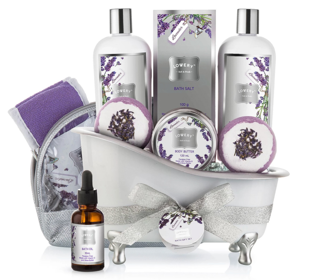 Lovery 9 Piece Lavender and Jasmine Relax Body Care Gift Set