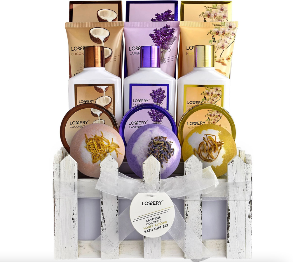 Lovery Coconut, Lavender, Jasmine, Honey and Almond Body Care 13 Piece Gift Set