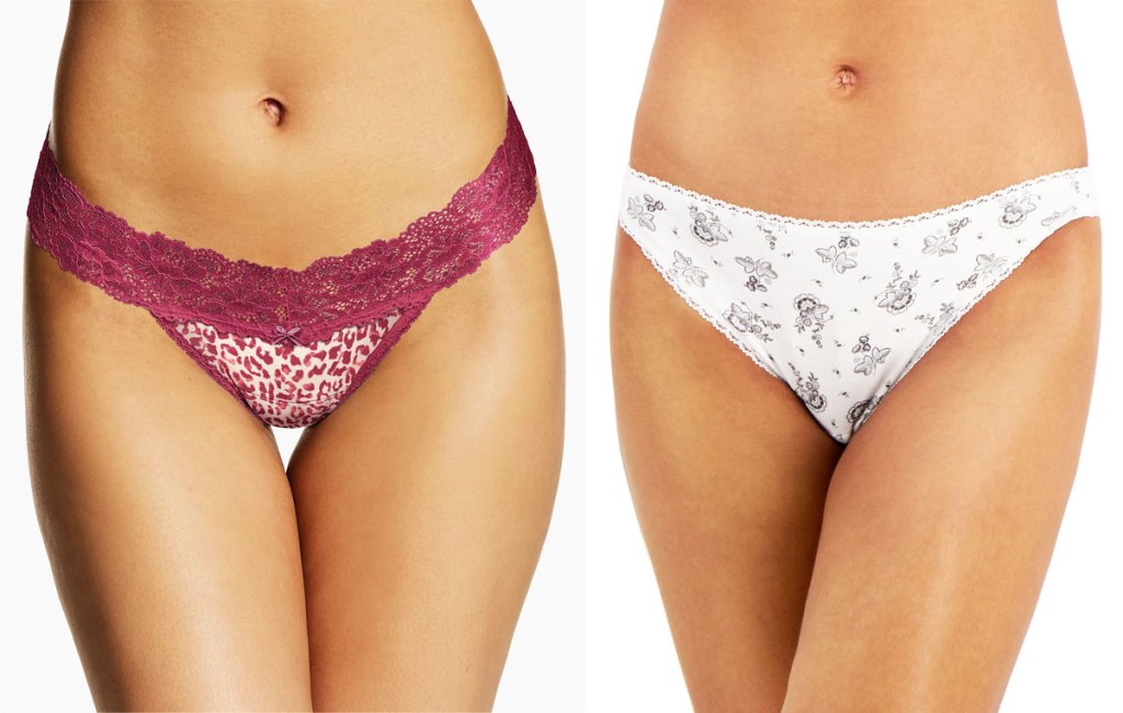 two women modeling underwear