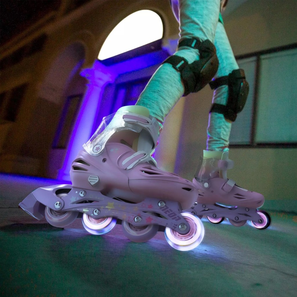 teen wearing NEON 2-in-1 Combo Skates with Light-up Wheels