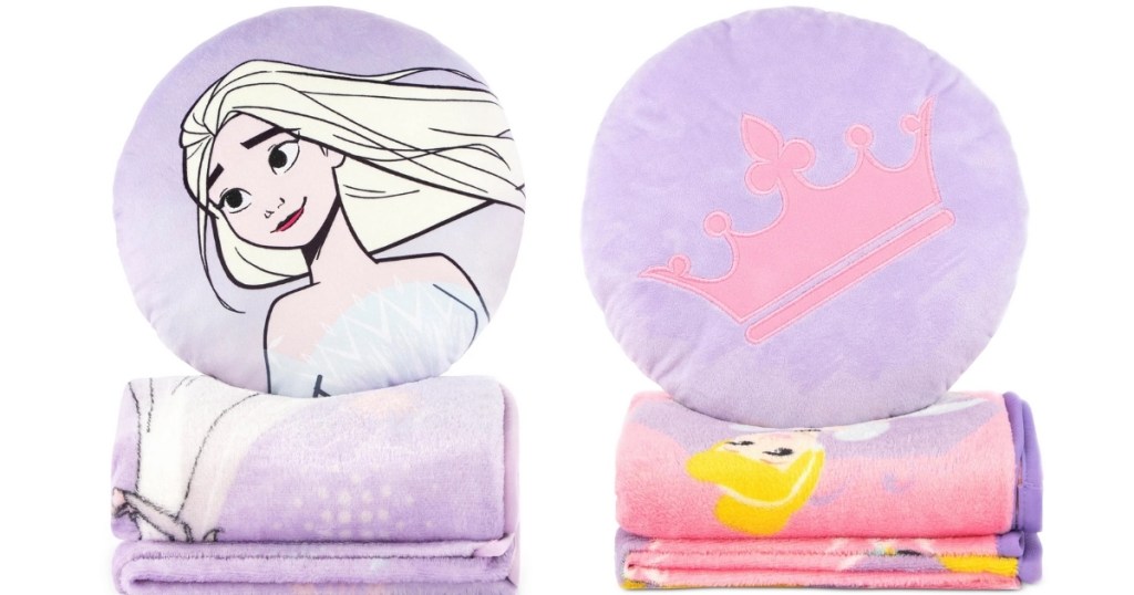 nogginz elsa and disney princess pillow and blanket set