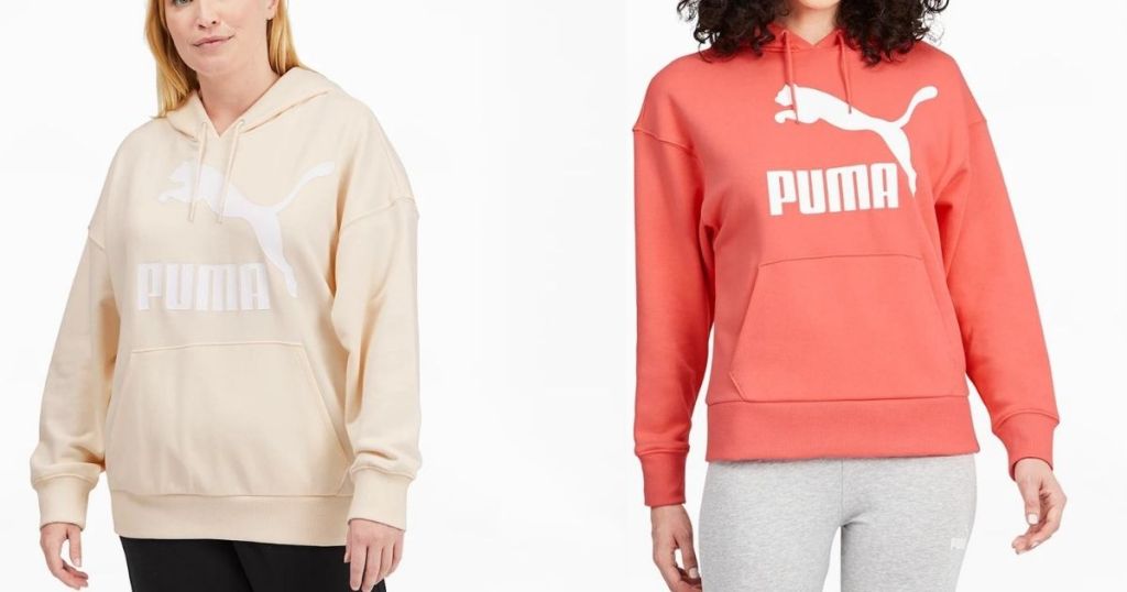 women wearing PUMA sweatshirts
